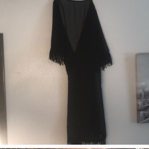Black kimono style robe with tassels